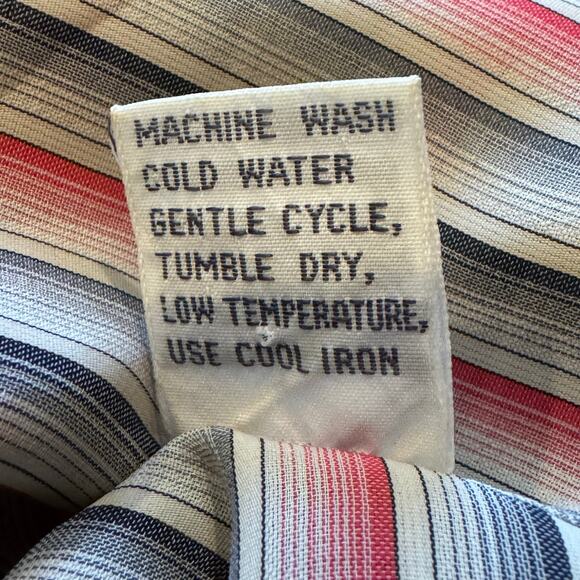 Vintage Lady Arrow Size 8 Made in Korea Striped Button High Collar Blouse - Picture 10 of 10